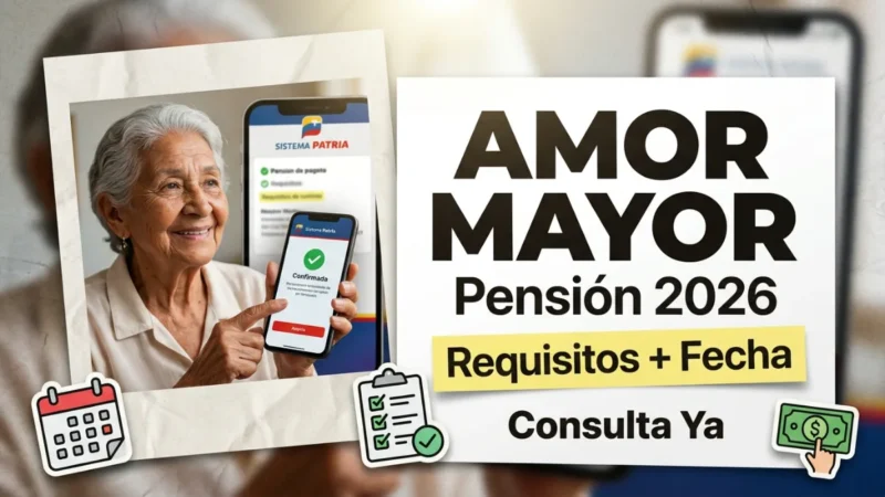 Pensión Amor Mayor 2026 requisitos clave y fecha de pago en Venezuela