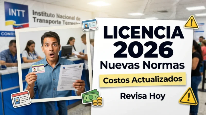 Licencia de conducir 2026 en Venezuela nuevas normas y costos actualizados