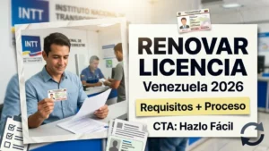 Renovar licencia de conducir en Venezuela 2026 requisitos y proceso actualizado